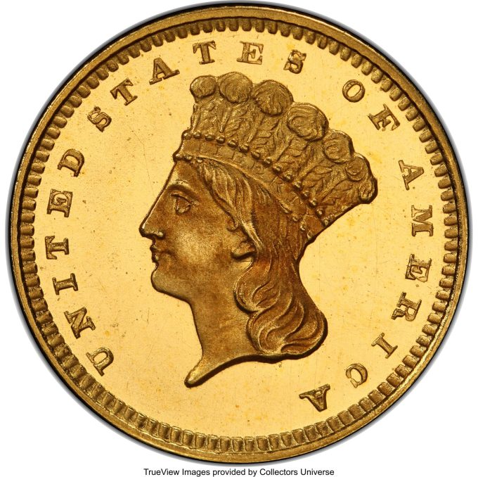 1856 Gold Dollar, PR65 Deep Cameo