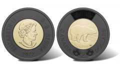 Canadian 2022 $2 Circulation Coin Black Outer Ring – obverse and reverse