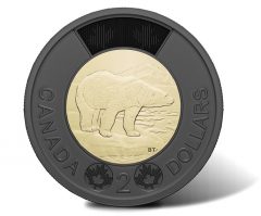 Canadian 2022 $2 Circulation Coin Black Outer Ring – reverse
