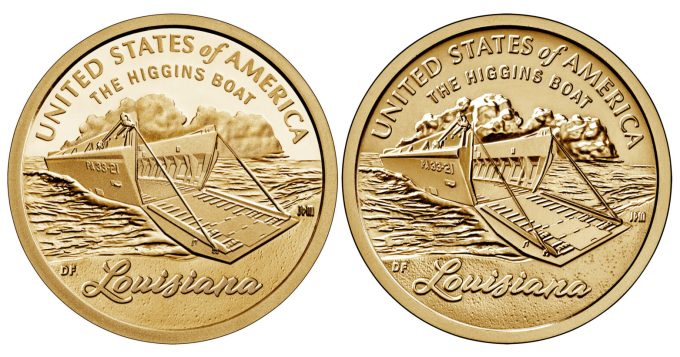 Proof and Uncirculated 2023 Louisiana American Innovation Dollar Images