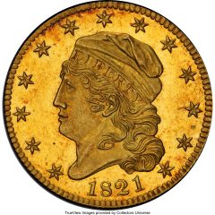1821 Capped Head Left Five, PR65 Cameo