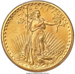 1907 Arabic Numerals Double Eagle, PR68