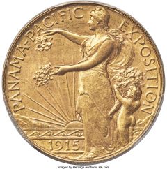 1915 S-Less Pan-Pac Half in Gold, PR64