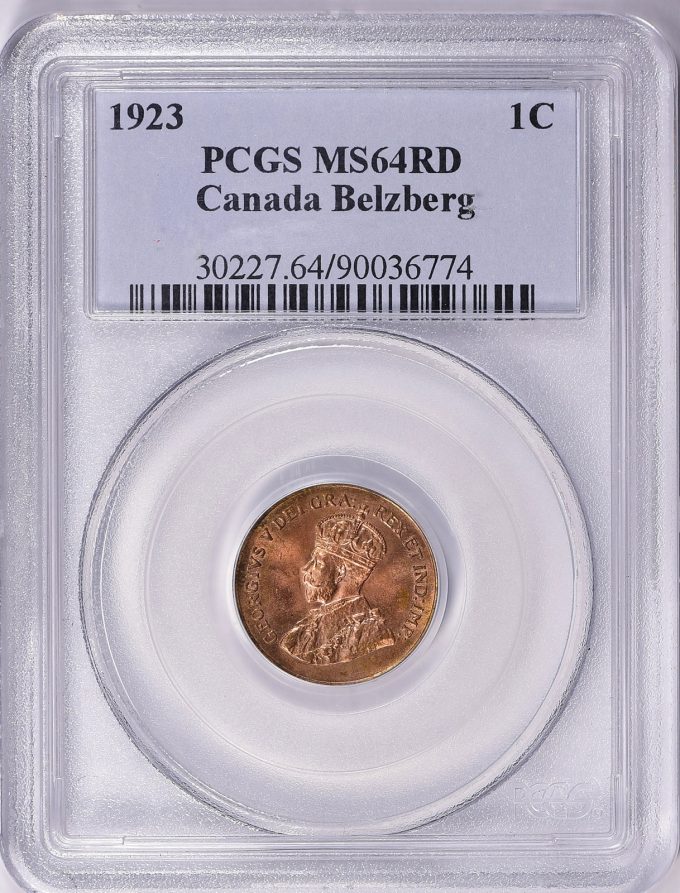 Canada 1923 Cent KM-28 PCGS MS-64 RD