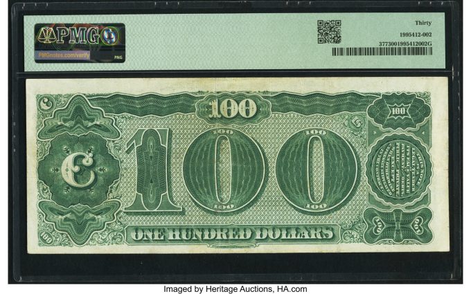 Fr. 377 $100 1890 Treasury Note PMG Very Fine 30