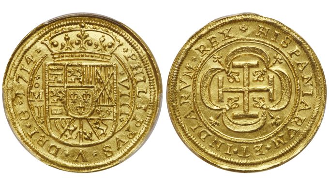 Mexico 1714 MO J gold Royal 8 Escudos