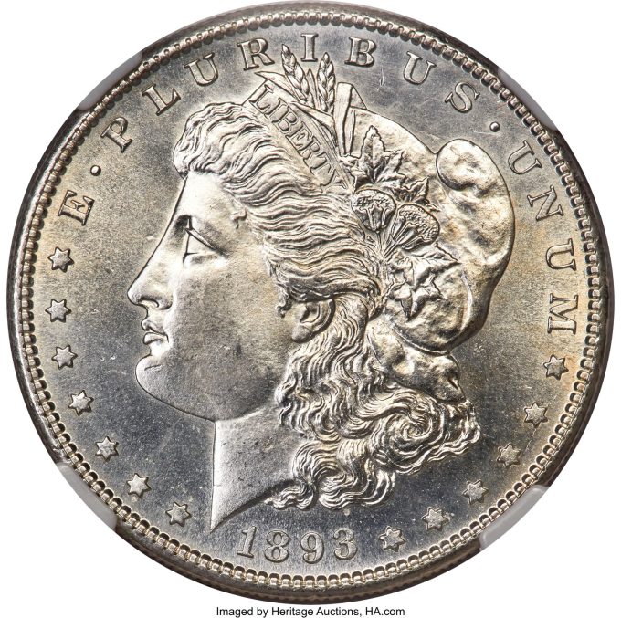 1893-S Silver Dollar, MS64