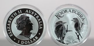 Perth Mint Bullion Sales Split in January 2023 Australian Kookaburra 1oz Silver Bullion Coins - Obverse and Reverse