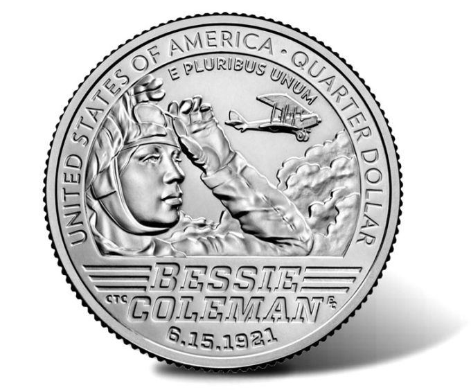 Bessie Coleman quarter - reverse