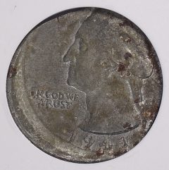 Error Washington Quarter on Steel Cent Planchet