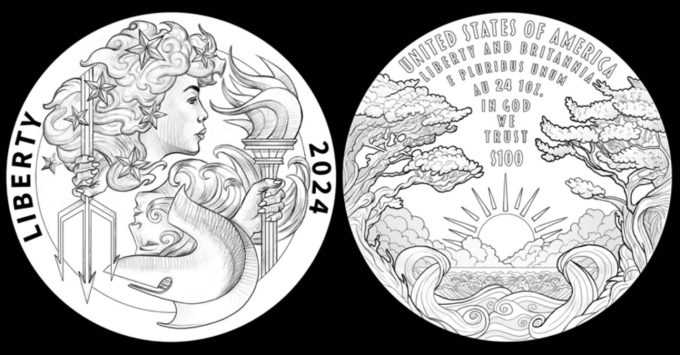 Pair of 2024 Liberty and Britannia Coin and Medal Candidate Designs