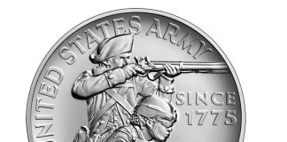 U.S. Mint Release of Army 2.5 Ounce Silver Medal US Army Silver Medal - obverse