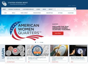 US Mint website screenshot 2024 quarters