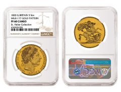 1820 Great Britain 5 Sovereign WR-177 Gold Pattern