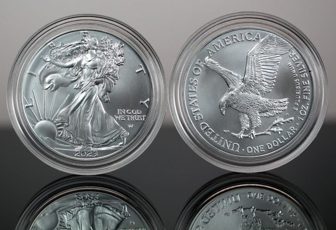 CoinNews photo two 2023 American Silver Eagle bullion coins