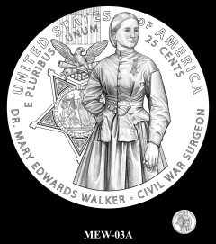 Dr. Mary Edwards Walker quarter design MEW-03A