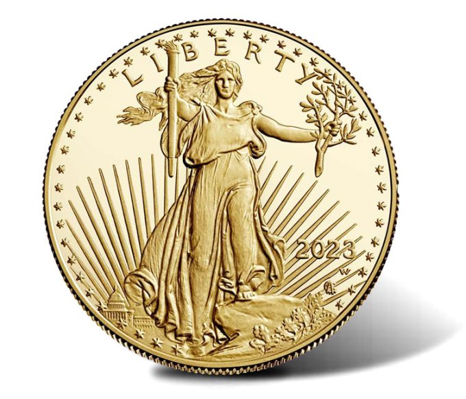 Image of obverse 2023-W $50 Proof American Gold Eagle