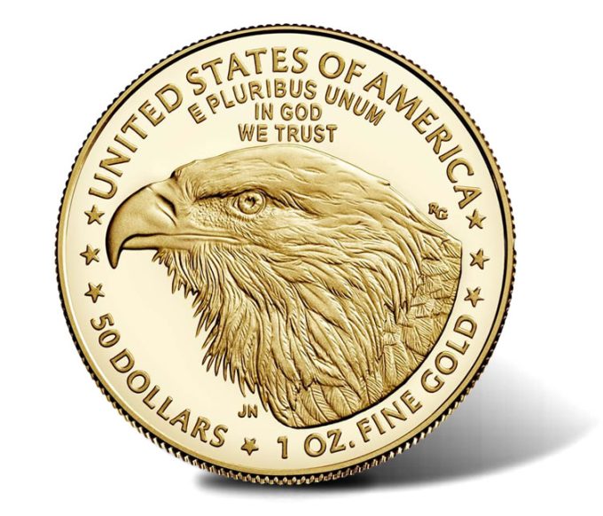 Image of reverse 2023-W $50 Proof American Gold Eagle