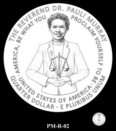 Rev. Dr. Pauli Murray quarter design PM-R-02