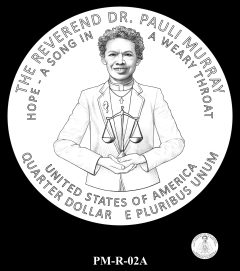 Rev. Dr. Pauli Murray quarter design PM-R-02A