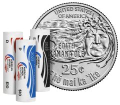 US Mint image 2022 P D S Edith Kanaka’ole quarter and rolls