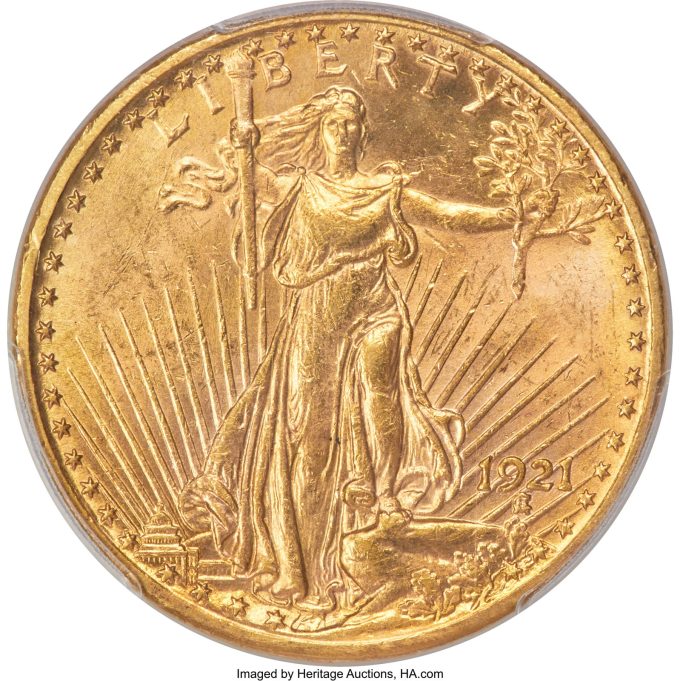 1921 Saint-Gaudens Double Eagle, MS63+