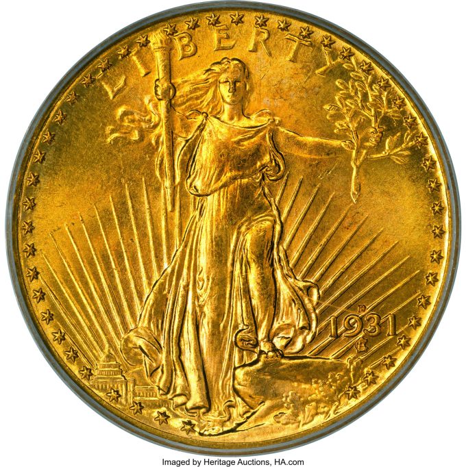 1931-D Saint-Gaudens Double Eagle, MS65