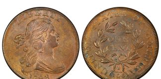 B.S.T. Collection of American Type Coins in Legend’s 58th Regency Auction 1C 1798 S-181. 2ND HAIR STYLE. PCGS MS65 RB CAC