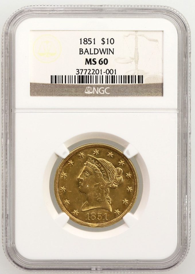 Baldwin $10 gold coin