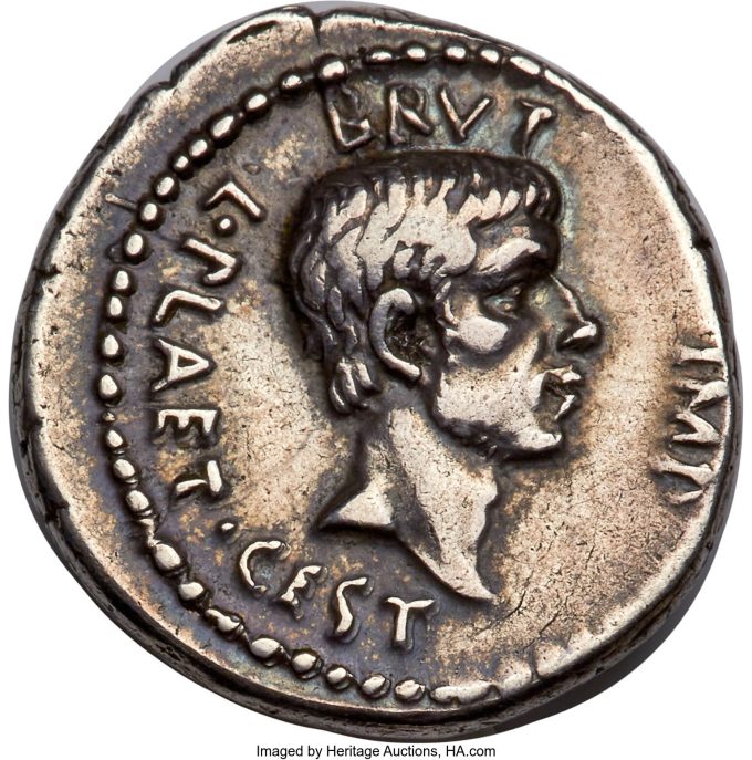 Marcus Junius Brutus, Assassin of Caesar AR denarius