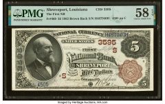Shreveport, LA – $5 1882 Brown Back Fr. 469 The First National Bank