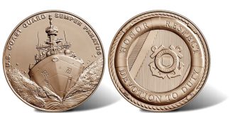 Launch of U.S. Coast Guard Bronze Medal Scheduled for May 11 US Coast Guard Bronze Medal - Obverse and Reverse