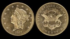 1857-S $20 NGC MS66 star