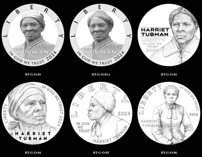 2024 Harriet Tubman $5 Gold Coin Obverse Candidate Designs