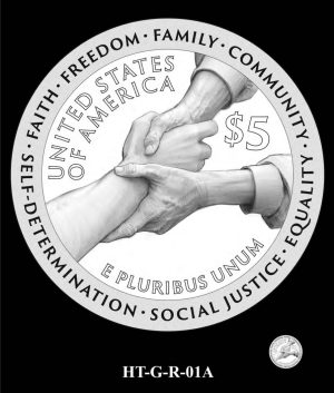 2024 Harriet Tubman Commemorative $5 Gold Coin Design HT-G-R-01A
