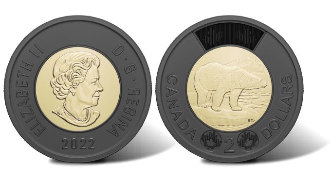 Canadian Bi-metallic $2 Circulation Coin Honoring Queen Elizabeth II