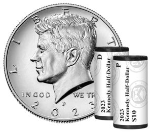 US Mint product image for rolls of 2023 Kennedy Half Dollars