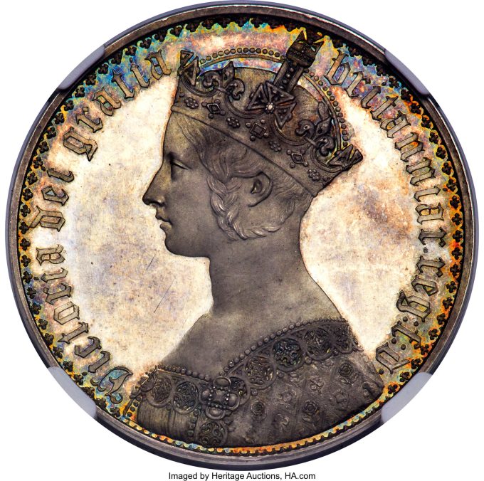 Victoria Proof _Gothic_ Crown 1847 PR64 Cameo NGC