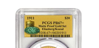 Extraordinary Set of Saint-Gaudens Double Eagles at ANA Pittsburgh Show Elite $20 1911 PR67+