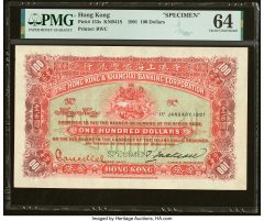Hong Kong Hongkong & Shanghai Banking Corp. 100 Dollars 1.1.1901 Pick 153s
