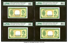 Ten Consecutive Malaya and British Borneo Board of Commissioners of Currency 5 Dollars