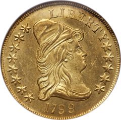 1799 $10 Large Obverse Stars, BD-10, R.3, MS64 NGC
