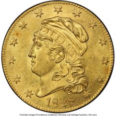 1828/7 Half Eagle, BD-1, MS64