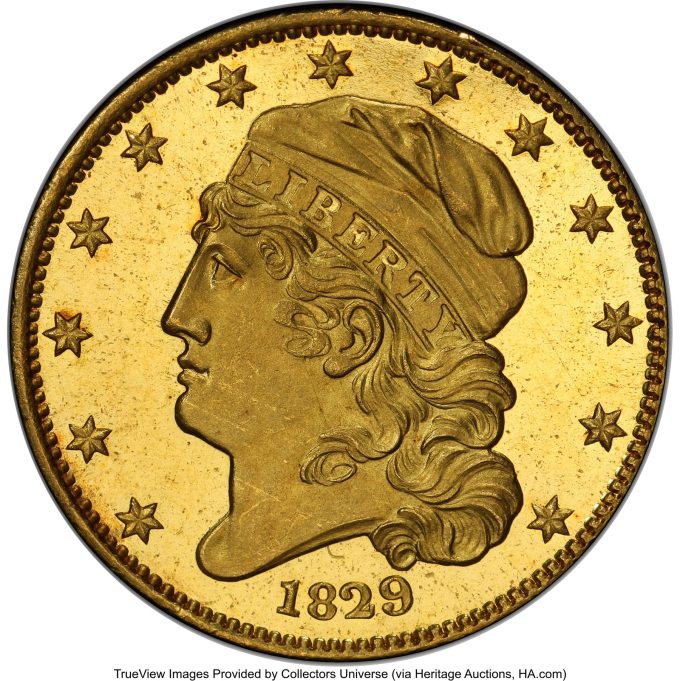 1829 Capped Head Left Half Eagle, PR66+ Cameo