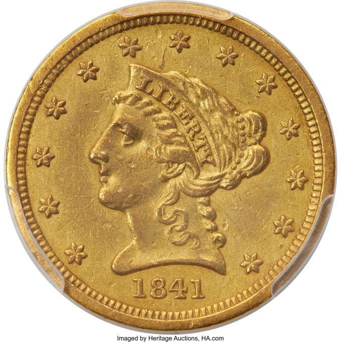 1841 Liberty Quarter Eagle, VF35