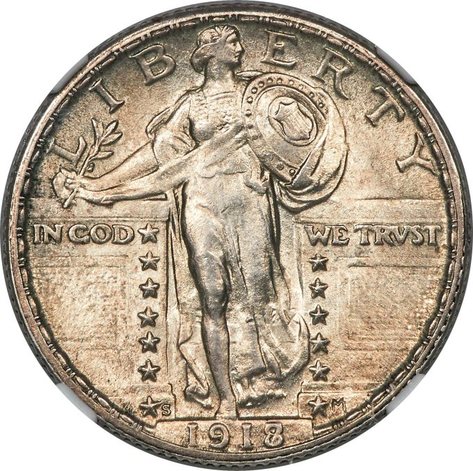 1918/7-S Quarter, MS64 Full Head