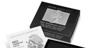 2023-W $25 Uncirculated American Palladium Eagle Launch US Mint product image 2023-W $25 Uncirculated American Palladium Eagle