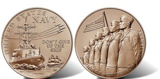 Anchors Aweigh: U.S. Mint Unveils Navy Bronze Medal U.S. Navy Bronze Medal - Obverse and Reverse