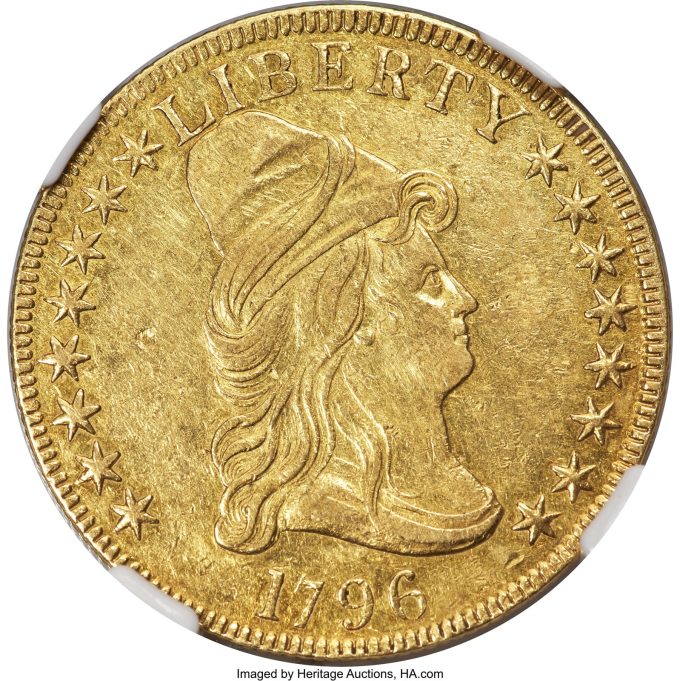 1796 Capped Bust Right Eagle, AU50