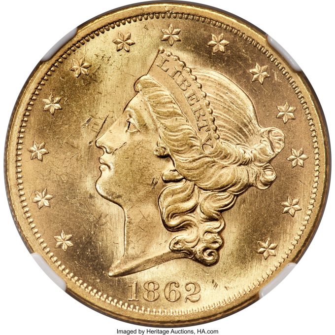 1862 Twenty Dollar, MS63+
